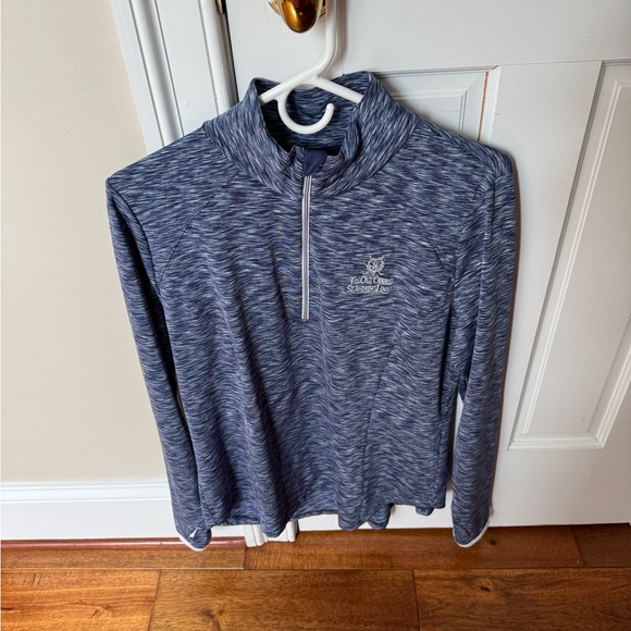Blue Quarter-Zip Sweatshirt with High Collar - Picture 1 of 2